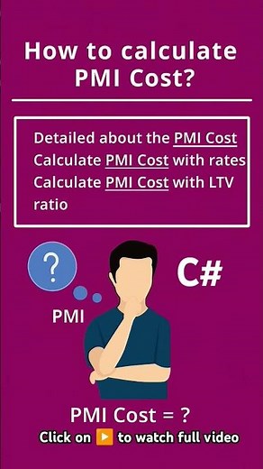 How to Calculate PMI Cost | Step-by-Step Guide with Examples #shorts #pmi