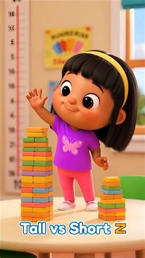 Tall vs Short 📏 Learning Height for Kids #shorts