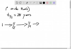 Strontium-90 has a half-life of 28 years. How long will it take for all of the strontium- 90 presently on earth to be reduced to 1 / 32 of its present amount? | Numerade