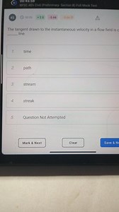 The tangent drawn to the instantaneous velocity in a flow field... | Filo