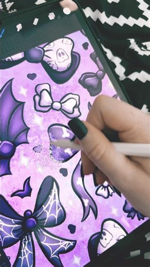 Designing Seamless Patterns is My Day Job 🖤✨ #digitalart #seamlesspattern #witchyart