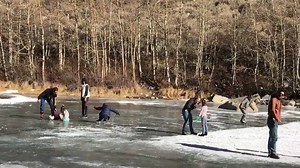 The up side of no snow is great skating on Cardinal Pond! | Cardinal Village Resort