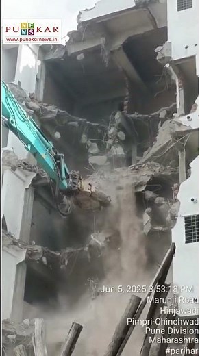 PMRDA Demolishes Illegal 6-Storey Building near Hinjawadi, Removes 122 Unauthorized Hoardings
