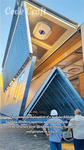 Watch a Foldable Prefab Building Unfold on Site