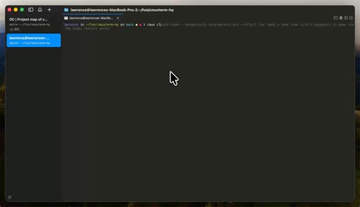 Introducing cmux Claude Code Agent Teams:`cmux claude-teams --dangerously-skip-permissions`Teammates/subagents spawn as native cmux pane splits. They stack vertically in a right column and auto-equalize as agents spawn and exit.`cmux claude-teams` automatically sets CLAUDE_CODE_EXPERIMENTAL_AGENT_TEAMS=1 and shims tmux on PATH with cmux's tmux-compat layer, so you don't need to update your Claude config. All arguments forward to Claude Code, and it works over cmux SSH too.Out in the latest versi