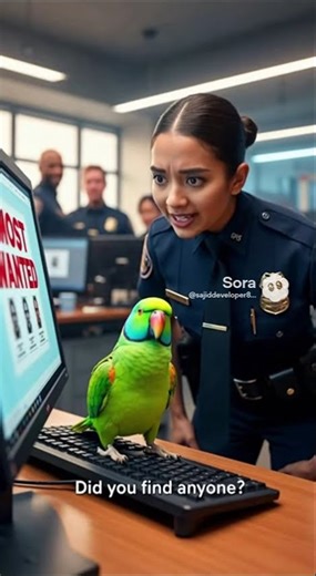 Parrot Uses Police Computer 😂 | Funny Talking Parrot | Viral YouTube Shorts #funny #fypシ#fyp