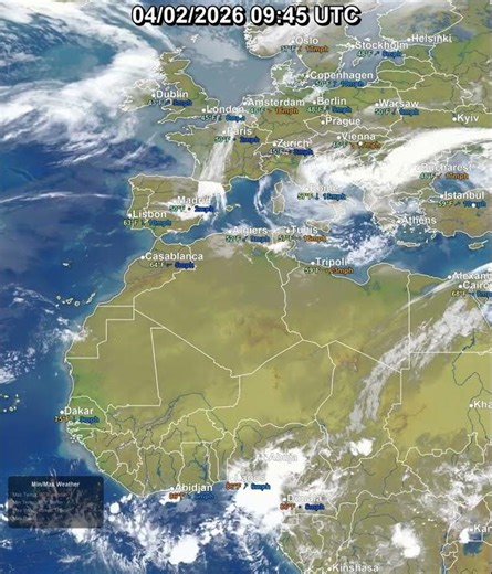 Europe & West Africa 24 Hour Satellite Weather | April 02, 2026 #shorts