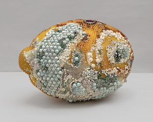 Moldy Fruit Sculptures Formed From Precious Gemstones Challenge Perceptions of Decoration and Decay