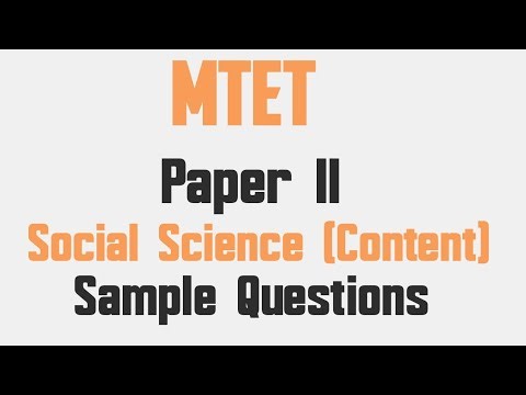 MTET Paper II Social Science (Content) Sample Questions