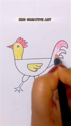 Easy Bird Drawing Tutorial #easydrawing #birddrawing #drawing #shorts #kbdcreativeart