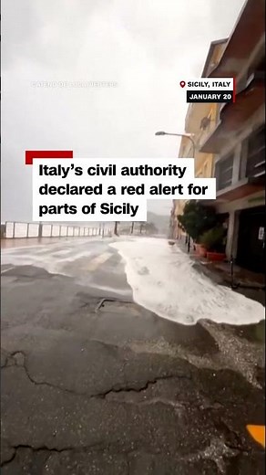 Storm surge floods restaurant in Sicily
