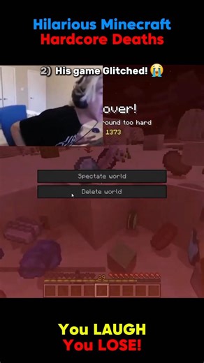 Funniest Minecraft Hardcore Deaths, Ranked! #shorts