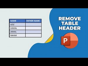 How to remove table header in PowerPoint