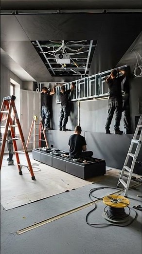 High-Tech Entertainment Room Renovation in Progress ⚡ | Luxury Interior Upgrade #roomtransformation