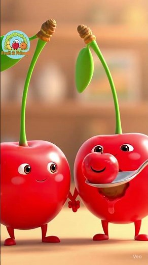 Two Cute Cherries Get Fed 🍒 | Adorable Pixar-Style Animation #shorts #funny #cherries