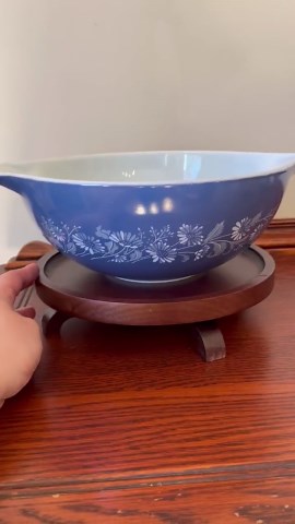 Pyrex 'colonial Mist' 4 Qt Mixing Bowl, Vintage Pyrex Cinderella Bowl, Vintage Large Blue Floral Bowl for Replacement - Etsy