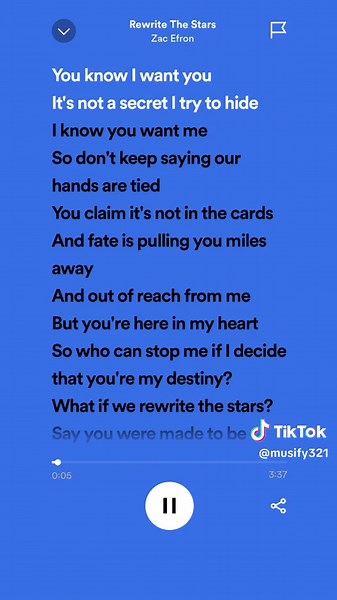 Zac Efron - Rewrite The Stars Karaoke Lyrics