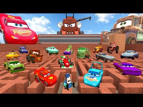 ALL CARS LIGHTNING MCQUEEN AND HIS FRIENDS BIG MAZE Garry's Mod