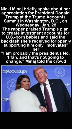 Nicki Minaj Pledges Money to Trump's Baby Bonds, Defends Him
