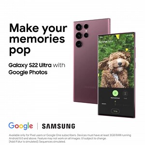 Share your best memories, in their best style. Better your shots with Google Photos on the Galaxy S22 Ultra. | Google