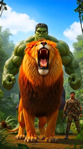 Hulk, Lion and the Indian Army Soldier | Powerful Short Action Story #ailion #shorts #halk