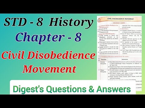 Std. 8 | History | Lesson 8 | Civil Disobedience Movement | Digest's Answers | Maharashtra Board