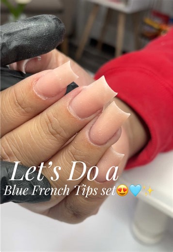 Stunning Blue French Tips Nail Art Tutorial