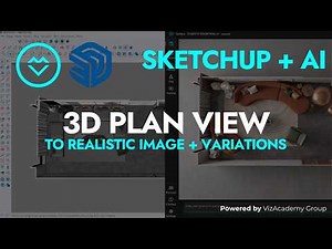 3D Plan view to realistic image (SketchUp + AI Rendering Workflow)