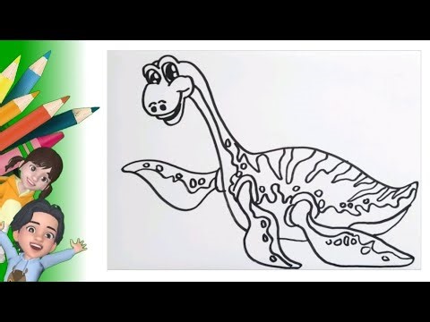 drawing pleciosaurus for kids & toddlers_ #kidsart #drawforkid #drawanimal #dinosaur