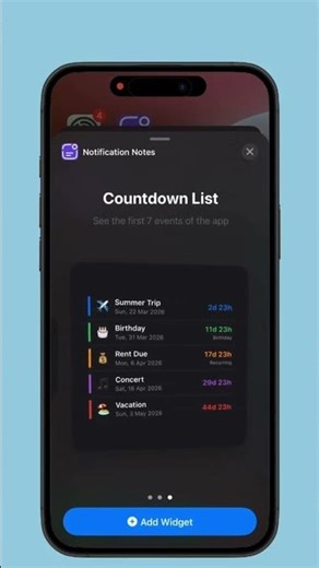 Notification Notes: Add countdown widgets on your home screen.