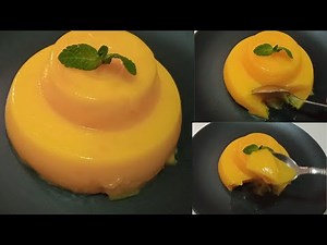 Mango custard pudding / How to make custard pudding using mango custard powder