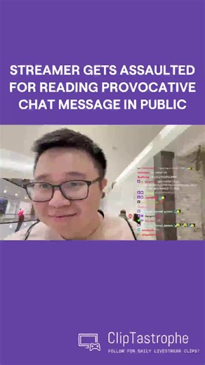 ClipTastropheTV on Instagram: "Streamer gets assaulted for reading provocative chat message in public #LivestreamFail #StreamerDrama #EpicFails #GamingFails #TwitchMoments #ViralClips #StreamerFails #InternetDrama"