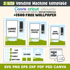 3 Size Vending Machine Template, Vending Machine Svg Bundle, Printable, Diy Vending Machine, 16x20, 12x16, 8x10 Canva Template, Cricut - Etsy Canada