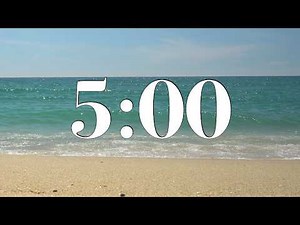 5 Minute Focus Timer 🌊 Beach Waves, Ocean Sounds, & Calm Music | Study, Relax, & Meditate