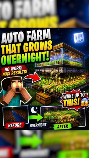 Craft Auto‑Farm That Grows Overnight #minecraft #shorts #viral