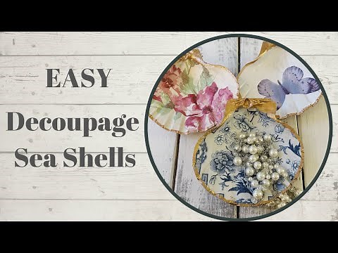 SHABBY CHIC | DECOUPAGE | SEA SHELL | DIY HOME DECOR | UP-CYCLE | PINK DECOR | DECOUPAGE TUTORIAL
