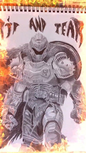 Doom Slayer drawing.