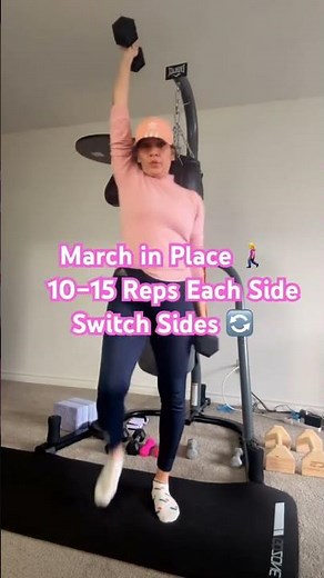 Standing Dumbbell March | Shoulders, Core & Arms On Fire #trending #homeworkout #fitnessshorts