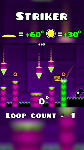 How Many Rotate Loops in Striker? #geometrydash
