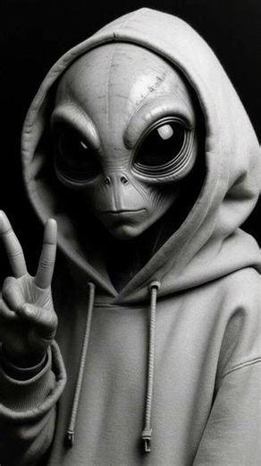 Alien in a Hoodie Makes Peace 👽🕊️ Real or AI? Viral Sci-Fi Mystery Explained