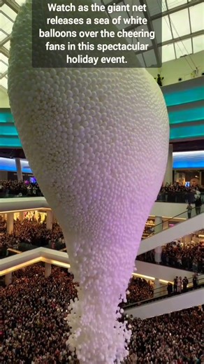 Amazing Moment Massive Balloon Drop Fills The Entire Mall