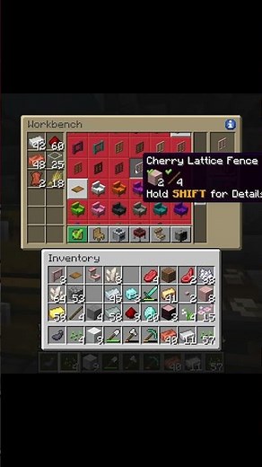 HOW TO BUILD A CHERRY LATTICE FENCE GATE IN MINECRAFT #minecraft #MRCRAYFISH #tutorial