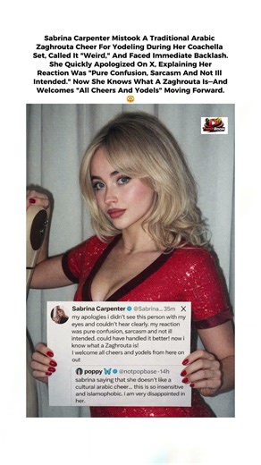 Sabrina Carpenter Faces Backlash After Calling Zaghrouta "Weird" at Coachella