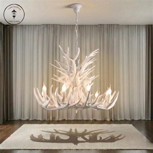 Rustic Antler Chandelier Light – Deer Horn Pendant Ceiling Lamp for Cabin & Farmhouse Décor - Etsy