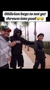 Oblivion almost gets thrown into pool