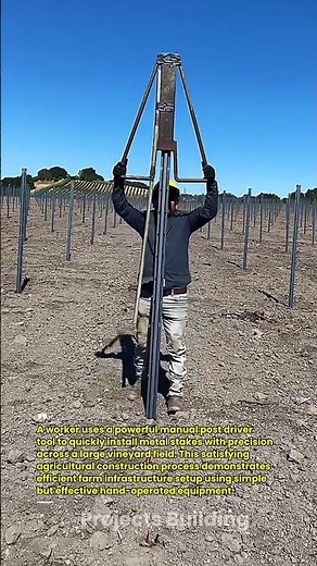 Manual Post Driver Tool Installing Metal Vineyard Stakes