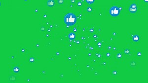 Download lot of like button icon flying animation on green screen background, social media live stream like increasing 4k video