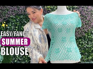 HOW TO Crochet an Easy/Fancy SUMMER Blouse - EASY AND FAST - BY LAURA CEPEDA