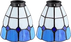 Skelang 2 Pcs Lip Glass Lamp Shade, Ceiling Fan Light Cover with Standard 2-1/4" Fitter, Light Fixture Replacement