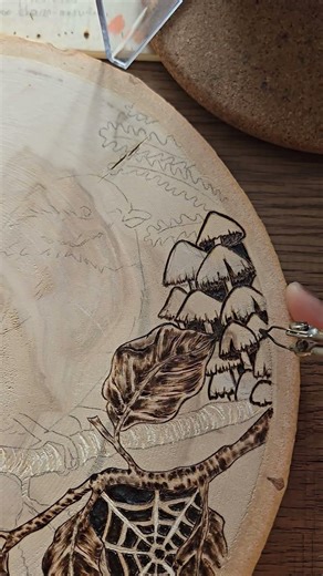 28 hrs in 11 seconds for my artwork titled Awaken 🌱 #pyrography #woodart